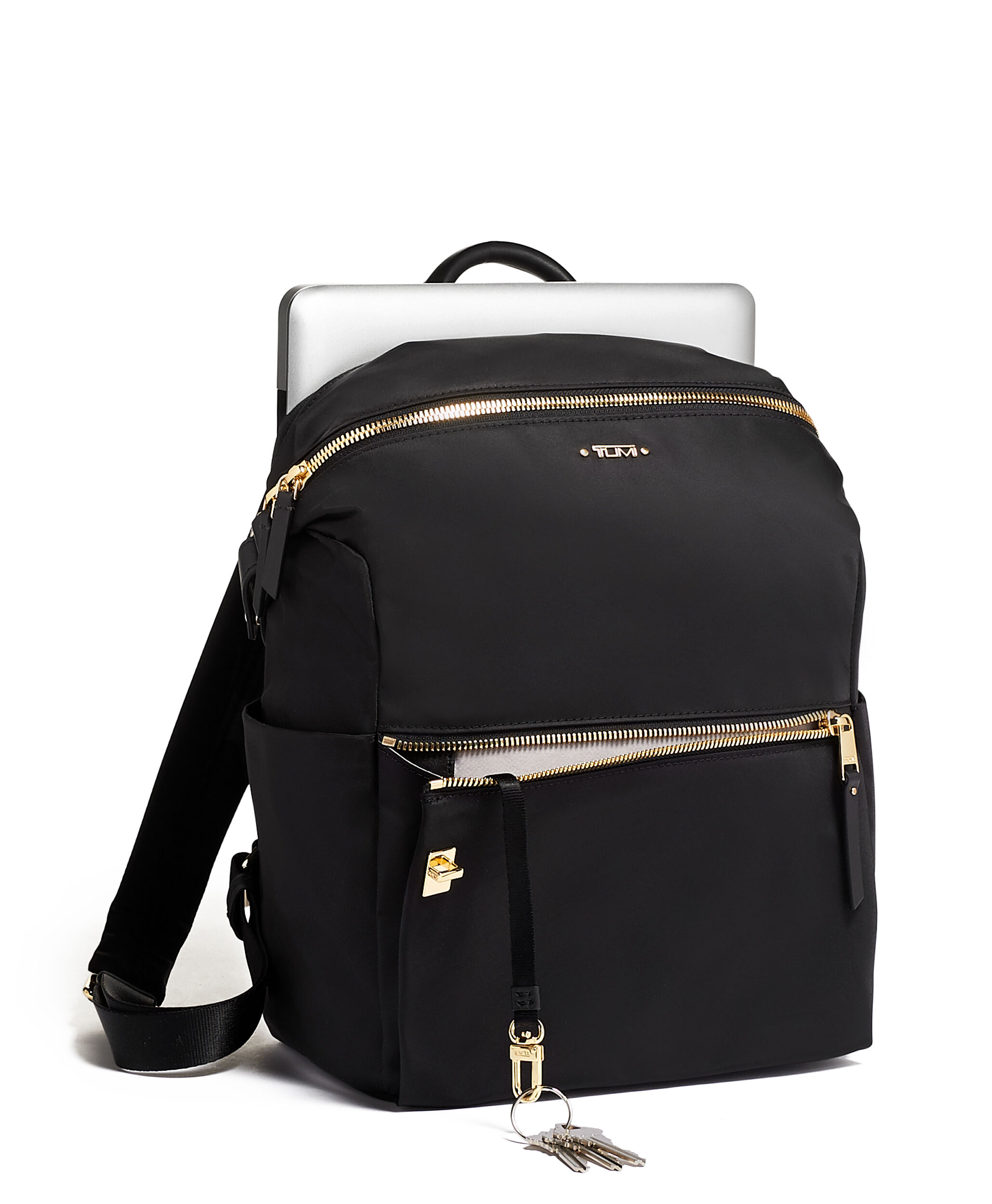 tumi leather backpack womens