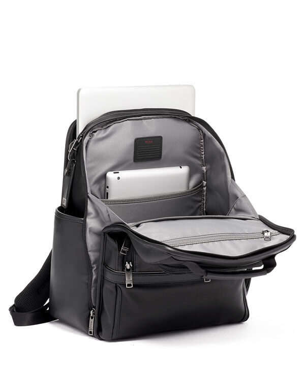Tumi mens leather backpack top